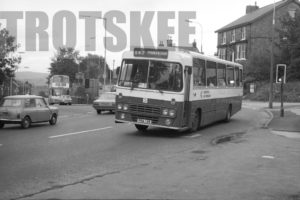35mm Black and White Negative Mansfield District Leyland PSU3C/4R  PRA12R at  in 1979