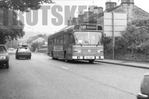 35mm Black and White Negative Trent Leyland National 11351A/2R 496 XAL496S at  in 1979