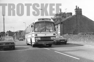 35mm Black and White Negative East Midland Leyland PSU3E/4R 19 ANU19T at  in 1979