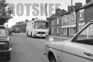 35mm Black and White Negative Trent Leyland PSU3E/4R  KVO145W at Furness Vale in 1979