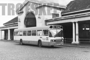 35mm Black and White Negative Merseyside Transport Leyland National NL116L11/1R 6037 UEM37V at  in 1979