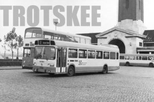 35mm Black and White Negative Merseyside Transport Leyland National 11351A/1R 6076 RKA882T at  in 1979