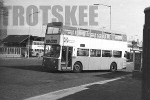 35mm Black and White Negative Merseyside Transport Daimler CRG6LXB 3048 CKC348L at  in 1979