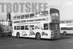 35mm Black and White Negative Merseyside Transport Leyland AN68/1R 1492 GKA492M at  in 1979