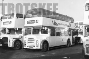 35mm Black and White Negative Blackpool Corporation Leyland PD3A/1 399 CFR599C at  in 1979
