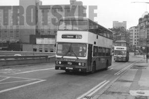 35mm Black and White Negative Metro Leyland ONLXB/1R 5007 UWW7X at Bradford in 1979