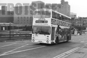 35mm Black and White Negative West Yorkshire PTE Leyland FE30AGR 7078 JUM78V at Bradford in 1979