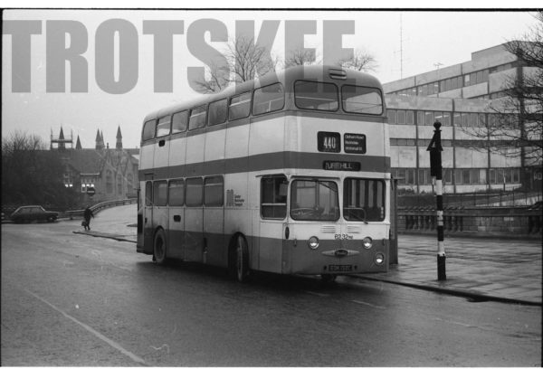 35mm Black and White Negative GMPTE Daimler Fleetline 6232 EDK132C at Rochdale in 1978