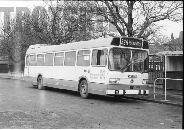 35mm Black and White Negative Merseyside PTE Leyland National 1774 MTJ774S at Warrington in 1978