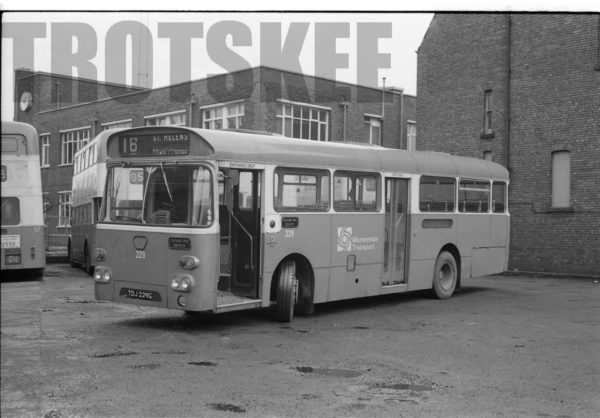 35mm Black and White Negative Merseyside AEC Swift 229 TDJ229G at St Helens in 1978