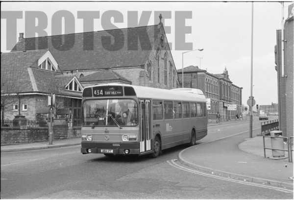 35mm Black and White Negative GMPTE Leyland National 192 ABA17T at  in 1982