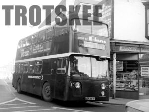 Larger Negative Sunderland District Leyland Atlantean 145 XUP257F at Sunderland in 1975