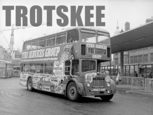 Larger Negative United Bristol FLF6B 527 MHN227E at Newcastle in 1975