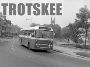 Larger Negative Northern Leyland Leopard 4346 GFT805G at Newcastle in 1975