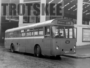 Larger Negative Northern AEC Reliance 4054 BPT287B at Newcastle in 1975