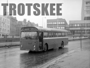 Larger Negative Northern Leyland Leopard 4132 CCN711D at Newcastle in 1975