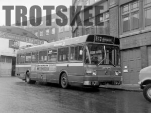 Larger Negative Northern Leyland National 4409 UUP828K at Newcastle in 1975