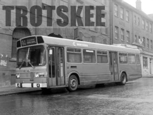 Larger Negative Northern Leyland National 4443 MCN842L at Newcastle in 1975