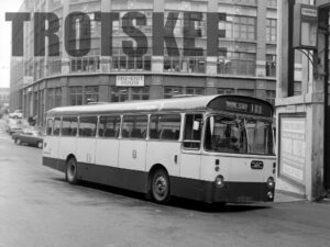 Larger Negative Northern Leyland Leopard 2525 ECN125E at Newcastle in 1975
