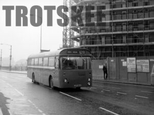 Larger Negative Northern Leyland Leopard 4310 LUP853D at Newcastle in 1975