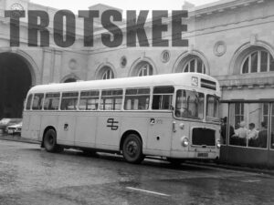 Larger Negative Tyneside PTE Bristol 973 ECU203E at Newcastle in 1975