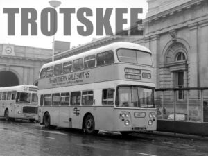 Larger Negative Tyneside PTE Leyland Atlantean 627 SVK627G at Newcastle in 1975