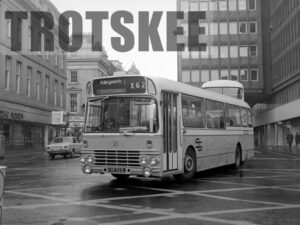 Larger Negative Tyneside PTE Leyland Panther 23 KBB523L at Newcastle in 1975