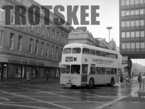 Larger Negative Tyneside PTE Leyland Atlantean 423 223JVK at Newcastle in 1975