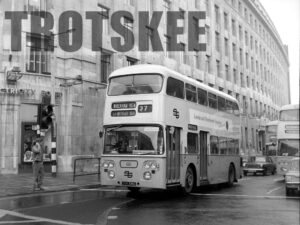 Larger Negative Tyneside PTE Leyland Atlantean 616 SVK616G at Newcastle in 1975