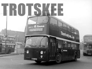 Larger Negative Northern Leyland Atlantean 121 ACN421B at Sunderland in 1975