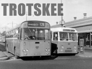 Larger Negative Northern Daimler Fleetline 4287 SKO828H at Sunderland in 1975
