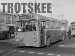 Larger Negative Northern Leyland Leopard 4324 WPT370F at Sunderland in 1975
