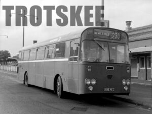 Larger Negative Northern Daimler Fleetline 4287 SKO828H at Sunderland in 1975
