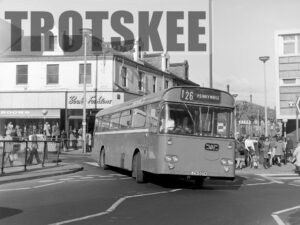 Larger Negative Northern Daimler Fleetline 4241 LCN507K at Sunderland in 1975