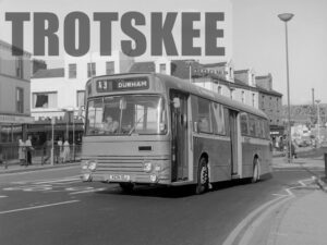 Larger Negative Northern Daimler Fleetline 4188 KCN10J at Sunderland in 1975