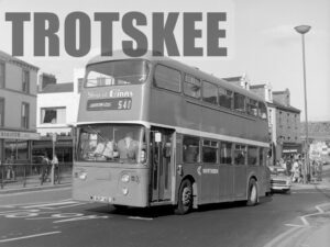 Larger Negative Northern Leyland Atlantean 3126 MUP141D at Sunderland in 1975