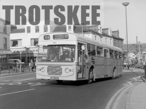 Larger Negative Tyneside PTE Leyland Panther 864 FBR64D at Sunderland in 1975