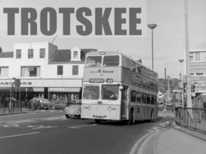 Larger Negative Tyneside PTE Daimler Fleetline 259 UGR259  at Sunderland in 1975