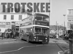 Larger Negative Northern Leyland Atlantean 3246 OTY405M at Sunderland in 1975