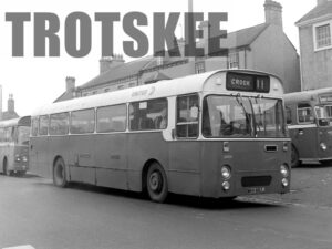 Larger Negative United Leyland Leopard 6000 WKH882J at Bishop Aukland in 1975