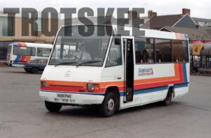 35mm Negative Red & White Mercedes-Benz 301 H301PAX in c1995