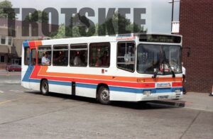 35mm Negative Red & White Volvo B6-50 704 L704FWO in c1995