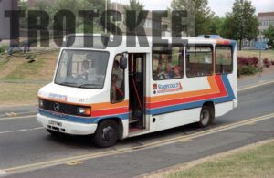 35mm Negative Red & White Mercedes-Benz 337 L337FWO in c1995