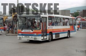 35mm Negative Red & White Volvo B10M-55 752 M752LAX at  in 1995