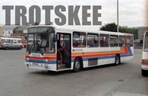 35mm Negative Red & White Volvo B10M-56 754 M754LAX at  in 1995