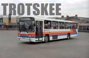 35mm Negative Red & White Volvo B10M-55 750 M750LAX at  in 1995
