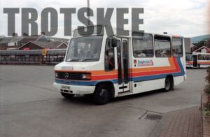 35mm Negative Red & White Mercedes-Benz 340 L340FWO at  in 1995