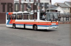 35mm Negative Red & White Volvo B6-50 705 L705FWO at  in 1995