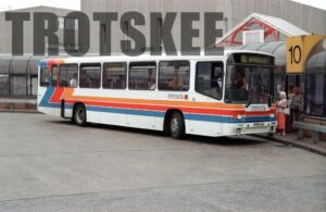 35mm Negative Red & White Volvo B10M-55 760 M760LAX at  in 1995