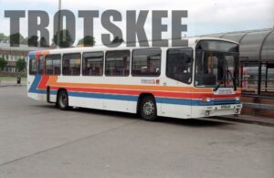 35mm Negative Red & White Volvo B10M-55 756 M756LAX at  in 1995